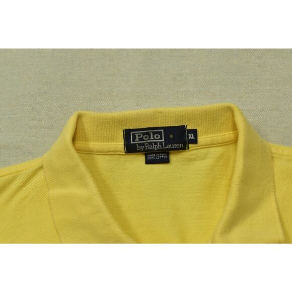 Polo by Ralph Lauren Yellow Polo Shirt Short Sleeve Men's Regular Size XL Pony - Picture 6 of 8